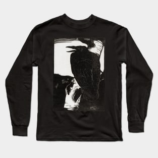 Raven on a tree branch Long Sleeve T-Shirt